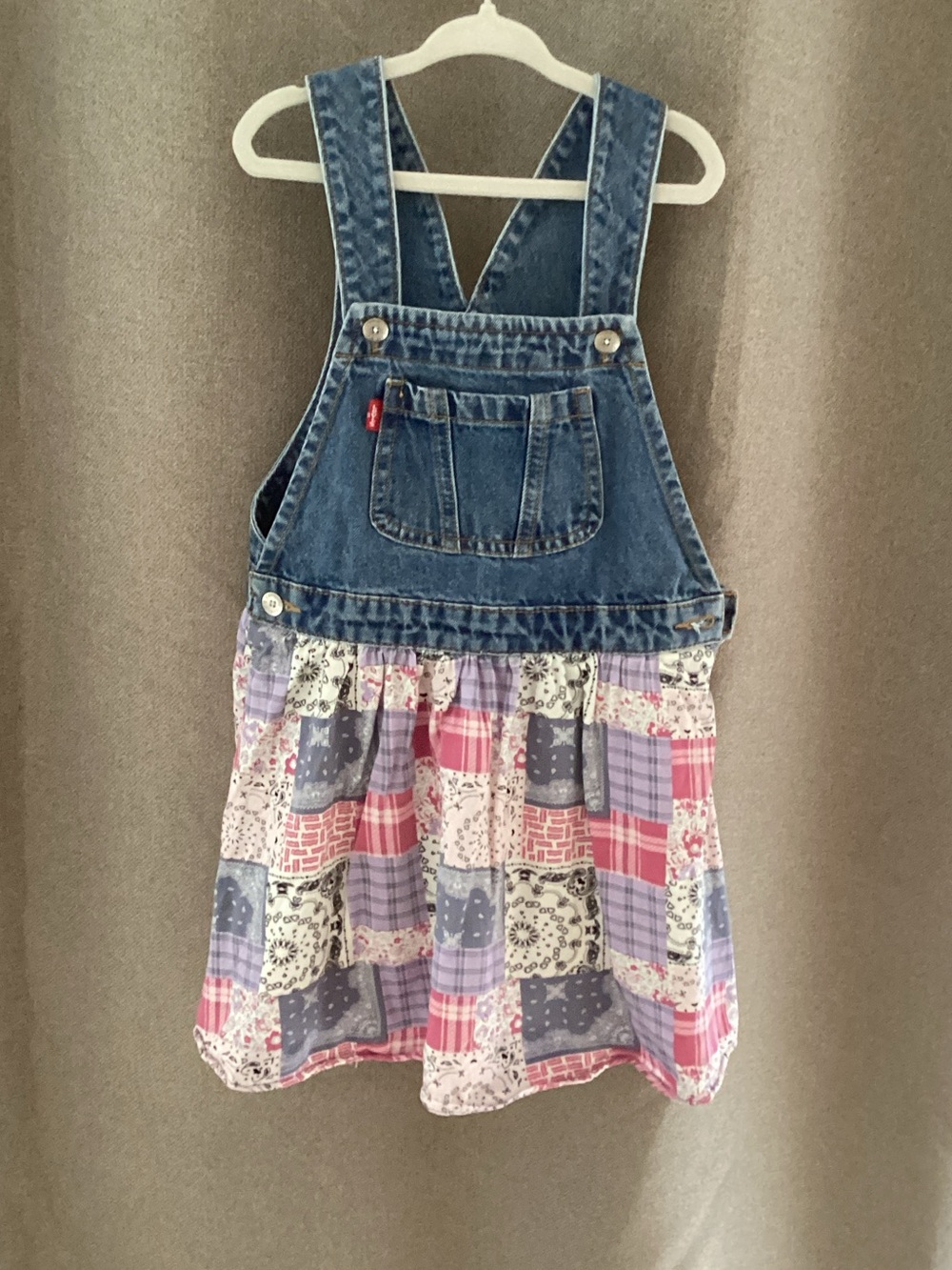 Levi’s Denim Overall Dress with Patchwork Skirt - Blue & Multi